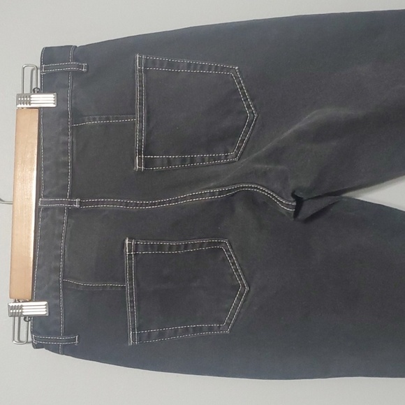 Adika jeans women's size medium black white trim button-fly raw-cut fray… - Picture 8 of 15